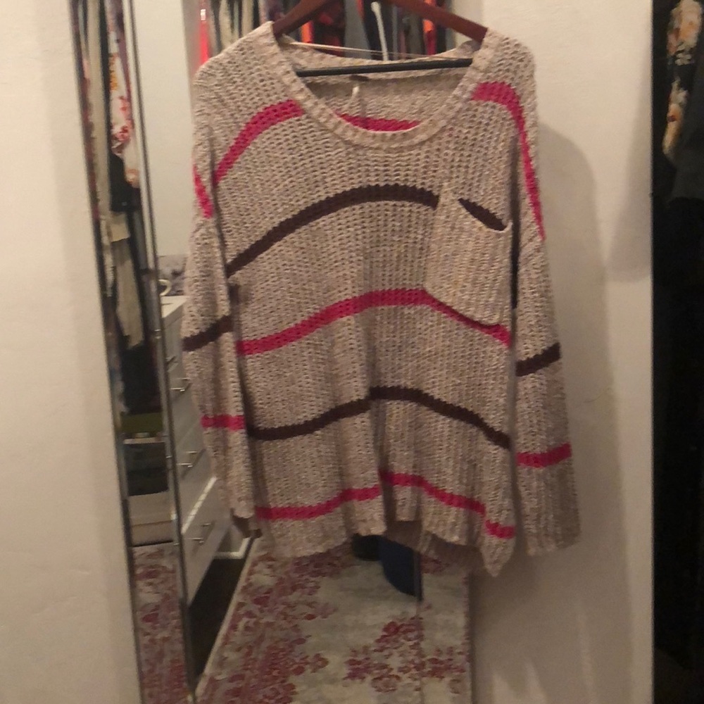 Free people Greenwich village striped knit sweater